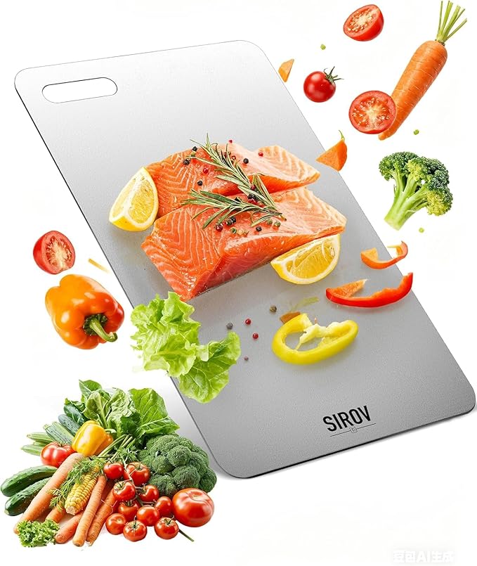 Titanium Cutting Board,100% Pure Titanium Kitchen Cutting Board, Non-Toxic & Dishwasher Safe, Durable and Hygienic for Meat, Fruit & Vegetables (16L*10W)