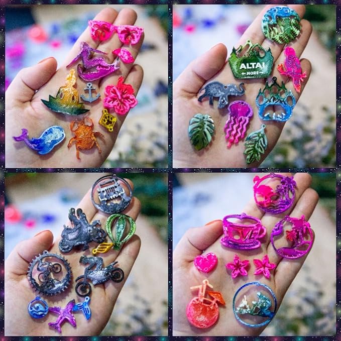 Keychain Resin Molds Silicone with Hole, 54pcs UV Resin Jewelry Mold, Epoxy Resin Molds for Keychain Pendant Jewelry Making Molds for Epoxy Resin Earring Mold, Earrings, Necklace