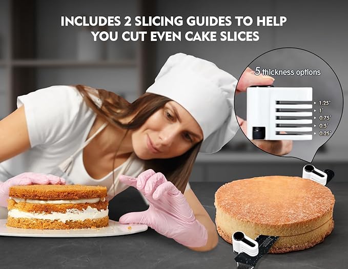 2025 Upgrade Bread Knife for Homemade Bread, World‘s 1st Double Serrated Knife with 5 Thickness Adjustable Slicing Guide, Stainless Steel Bread Cutter, Razor Sharp for Sourdough, Black