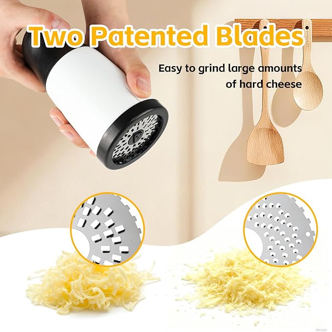 Portable Manual Cheese Grinder Mill Quick Grating and Slicing Cheese Shredder Chopper and Kitchen Grinding Tool