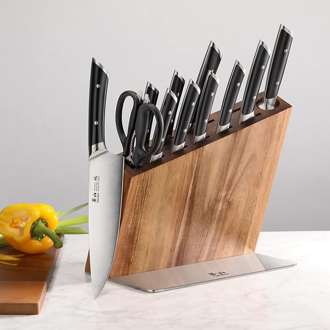 Cangshan HELENA Series German Steel Forged, HUA Knife Block Set (12-Piece, Black)