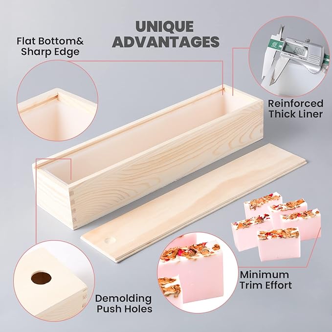 Large Rectangular Soap Mold Silicone Liner for 5 lb Wood Mold DIY Handmade Rectangle Loaf Mould