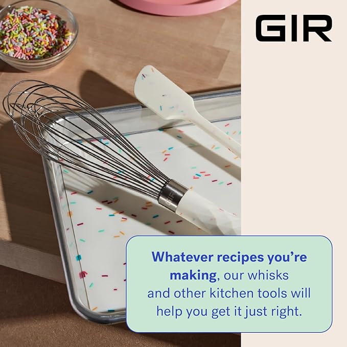 GIR: Get It Right Stainless Steel Whisk - 11 Inch, Studio White Whisker Tool - GIRWKU312SWT