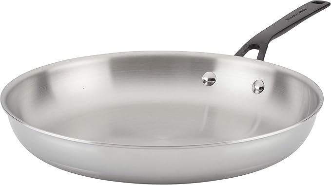 KitchenAid 5-Ply Clad Polished Stainless Steel Fry Pan/Skillet, 12.25 Inch