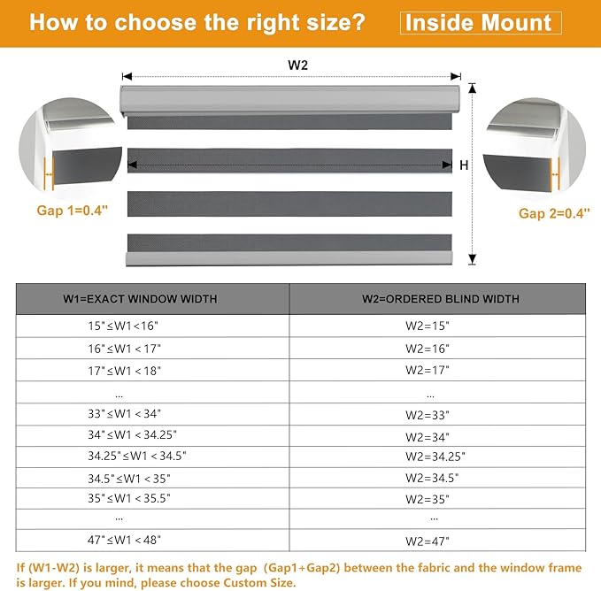 Persilux Cordless Zebra Blinds for Windows (59" W X 47" H, Grey) Free-Stop Dual Layer Roller Windows Shades for Day and Night, Light Filtering Sheer Shades for Home, Easy to Install