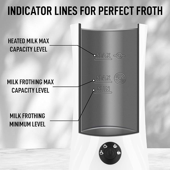 Zulay 4-in-1 Milk Frother and Steamer - Automatic Hot and Cold Foam Maker with Auto Shut Off & Temperature Control for Coffee, Latte, Cappuccino, Hot Chocolate - White