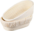 Banneton Bread Proofing Basket - 10 inch Banneton Basket Sourdough Proofing Baskets Set of 2 Oval Proofing Bowls with Liners for Professional & Home Artisan Sourdough Bread Baking Supplies