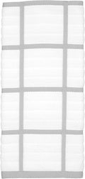 All-Clad Checked Kitchen Towel: Highly Absorbent, Super Soft Long Lasting - 100% Cotton, 17"x30" Tea Towel for Cleaning & Drying Dishes, Pans, Glassware, or Countertops, (1-Pack), Titanium Gray