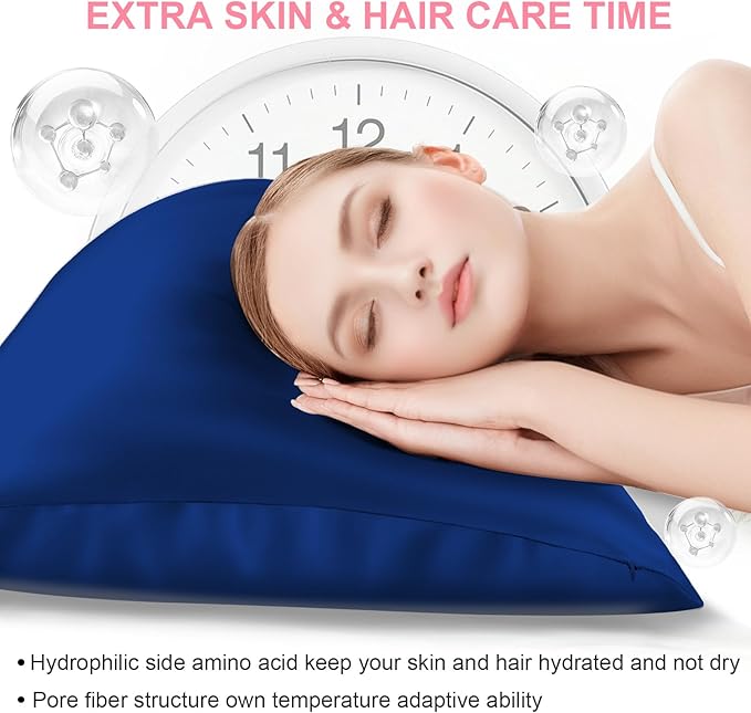 Mulberry Silk Pillow Cases 2 Pack Queen Size 20x30 Inches with Hidden Zipper, Ultra Smooth and Soft Breathable Cooling Silk Satin Pillowcase Set of 2, Better for Hair and Skin, Gifts for Women Men