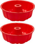 SOV silicone cake pan, silicone Cake Molds, Bakeware Non Stick 10 inch Pan for Jello,Gelatin,cake, Silicone Baking Molds for Cakes, Round Baking Pan (2 packs)