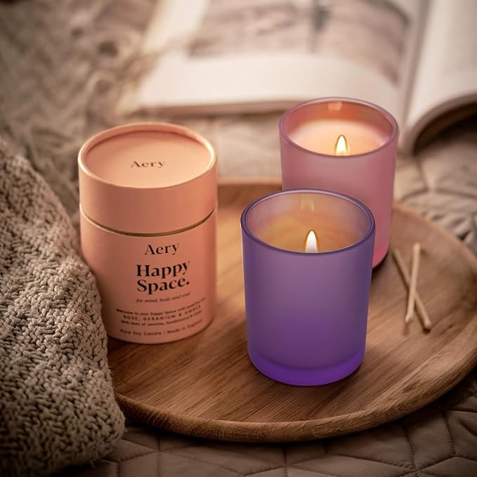 10 OZ Thick Candle Jars for Making Candles 15 Pcs, Empty Jars with Wood Lids for Candle Making, Sample Container, Frosted Purple
