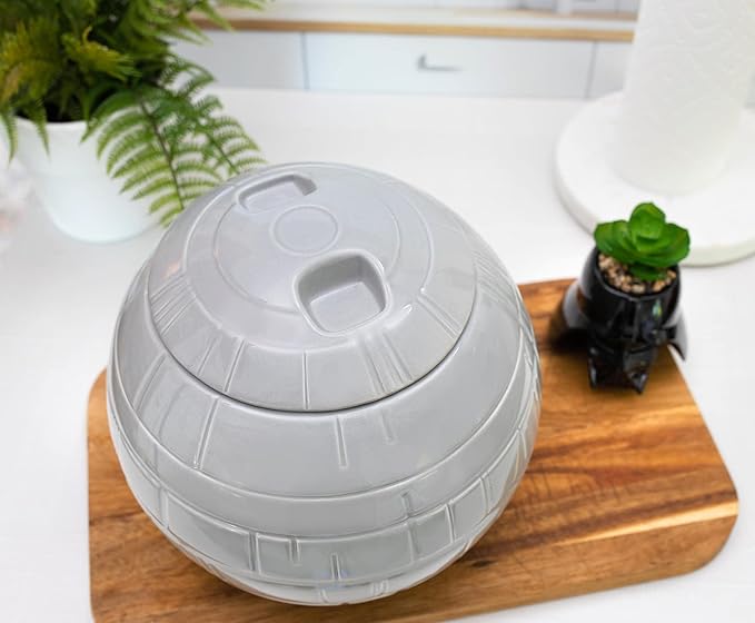 STAR WARS Death Star 10-Inch Ceramic Cookie Jar Container With Lid | Kitchen Storage For Snacks