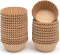 qiqee 600pcs Natural Cupcake Liners Muffin Linner No Smell, Food Grade Brown Baking Cups（Standard Size）