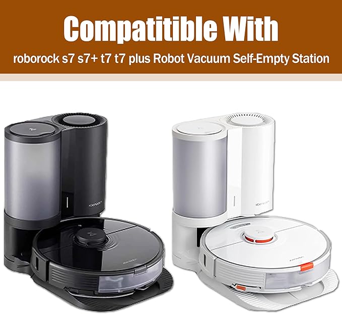 6 Pack Replacement Dust Bags Compatible With Roborock S7 S7+ T7 T7 Plus Auto-Empty Dock Vacuum Bags Accessory Parts