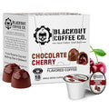 Blackout Coffee Chocolate Cherry Flavored Coffee Pods – Premium Roasted, Smooth Taste, Guilt-Free Indulgence – 18 Count Single-Serve Pods, American Made
