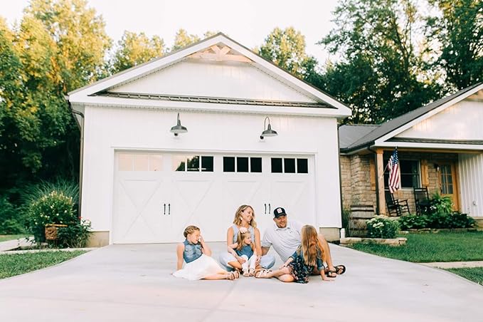 Steel Lighting Co. Gardena Barn Light | Outdoor Wall Mounted | 16" Dome | 11" Gooseneck | Farmhouse Light Made in America | Modern Gray Exterior/Brass Interior