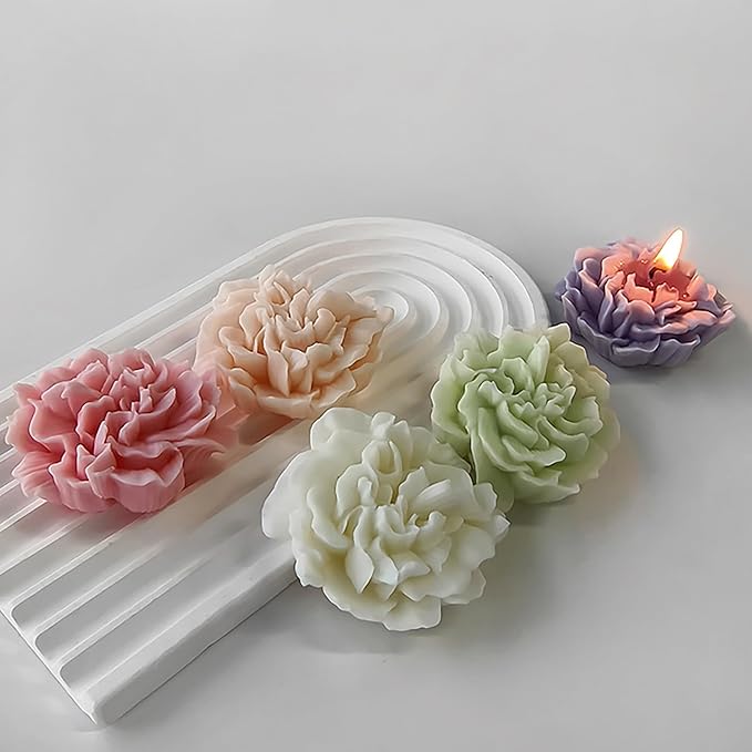 Flower Molds Flower Peony Resin Mold - Resin Casting Silicone Molds for Home Decor & Candle Making Wave Spiral Mold