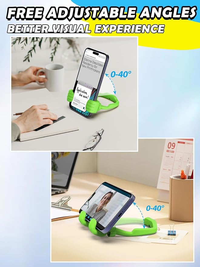 Stocking Stuffers for Teens Boys Girls Cell Phone Stand: Upgrade Adjustable Thumbs Up Lazy Phone Holder for Desk Fun Birthday Gifts for Grandma Adults Husband from Wife