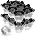 Large Round Ice Cube Trays - Set of 2, Silicone Ice Ball Molds for Chilly Drinks, Perfect Whiskey Ice Molds, for Cocktails - BPA-Free
