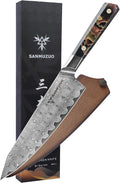 Kitchen Chef Knife 8 Inch, Professional Kitchen Knife, Ultra Sharp Damascus Powder Steel with Full-tang Resin Handle, Bi Series