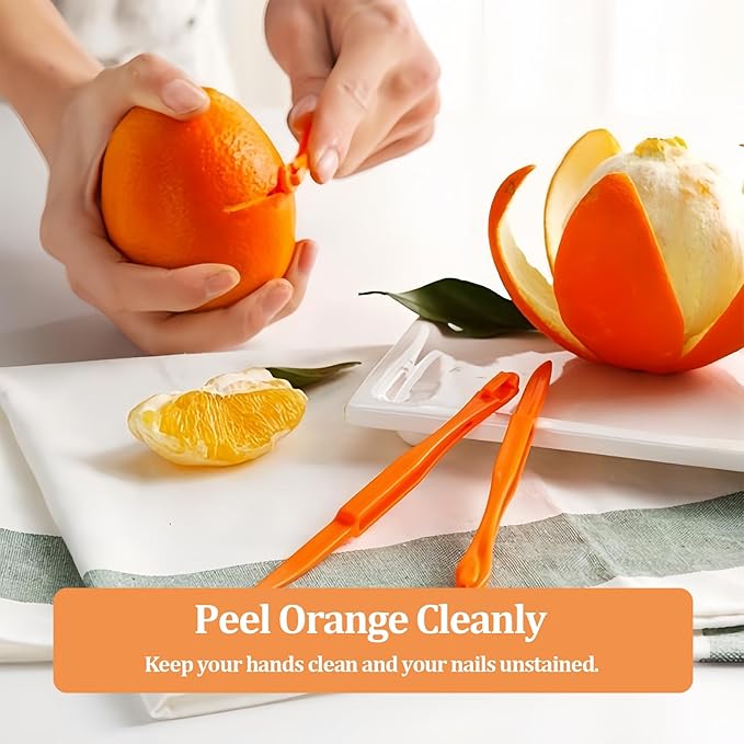 8 Pcs Orange Peeler Tools- Easy Orange & Lemon Fruit Peel Cutter Vegetable Slicer Fruit Tools