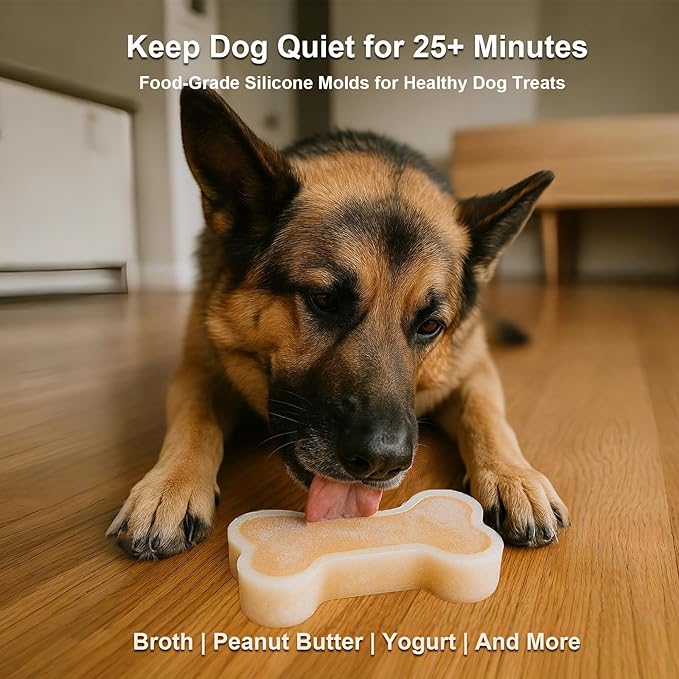 7.5IN Big Bone Dog Cat Treat Mold 1 Pack, DIY Flavors for Puppy. Food Safe Silicone for Oven. Large Ice Cube Mold for Pet Chew, Cooling. Pets Birthday Cake Baking. Fun Gift for Dog Lover