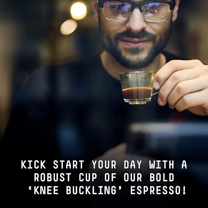Stone Street Knee Buckling Espresso Coffee, Ground, High Caffeine Blend, Dark Roast, 5 LB