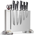Magnetic Knife Block Without Knives, Stainless Steel Magnetic Knife Holder Stand with Strong Knife Magnet, Double-Sided Knife Magnetic Strip Knifes Storage Organizer for Kitchen Counter Top