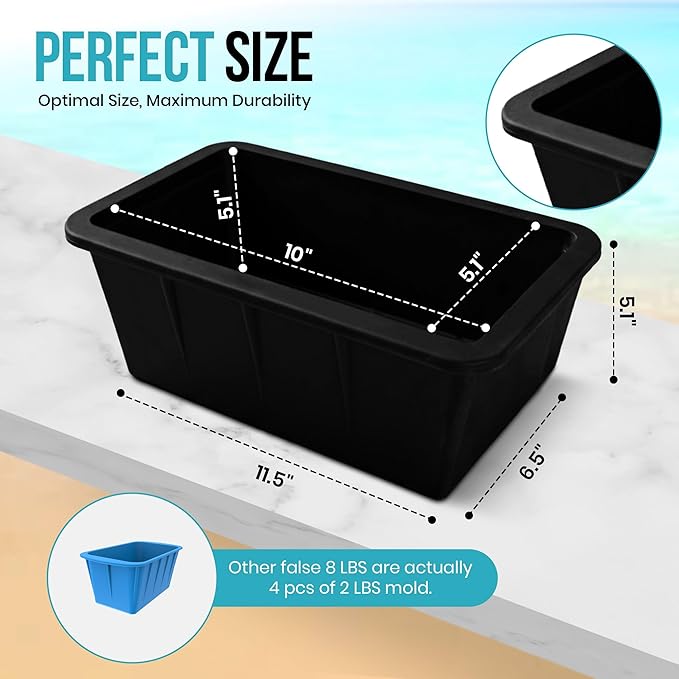 Extra Large Ice Block Mold – 8 lbs Silicone Ice Brick Maker for Ice Bath & Cold Plunge – Giant Cube for Recovery, Muscle Relief & Coolers, Dishwasher Safe (Single Mold)