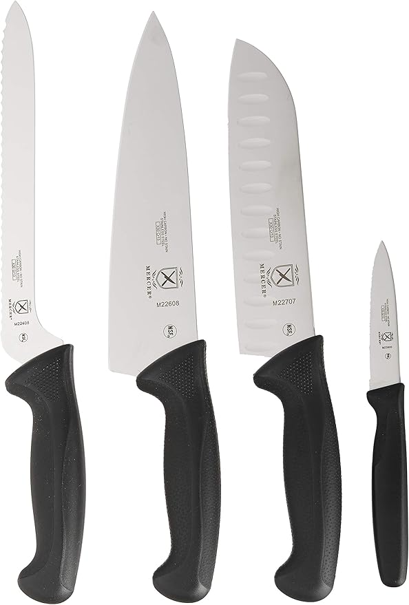 Mercer Culinary - M21981 Millennia 5-Piece Magnetic Board Set with Black Handles, Bamboo , 16 x 8 x 18 inches