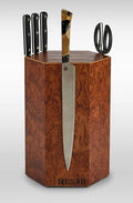 360KB MAX ™ (Bubinga Pomele - Limited Edition 2023) magnetic rotating knife block - w/top slots, capaciy for 20+ knives - largest in the 360 Knife Block ® family.