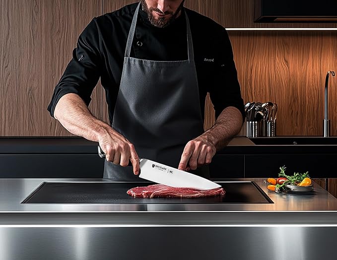 BRODARK Kitchen Knife Set with Block and Sharpener, 15 Pcs Sharp Knives Set for Kitchen, Christmas, Stainless Steel Full Tang Knife Block Set, Ergonomic Handle Professional Chef Kitchen Knives Sets