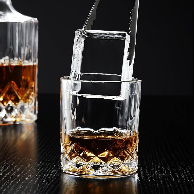 Clear Square Ice Cube Maker Mold for Whiskey Bourbon, Whiskey Gifts for Men, Bourbon Gifts Stocking Stuffers for Men Bartender