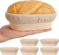 6 Inch Oval Banneton Bread Proofing Basket Set of 6, Kikcoin Mini Sourdough Bread Baking Supplies, Small Banneton Basket Proofing Baskets for Sourdough Bread Baking