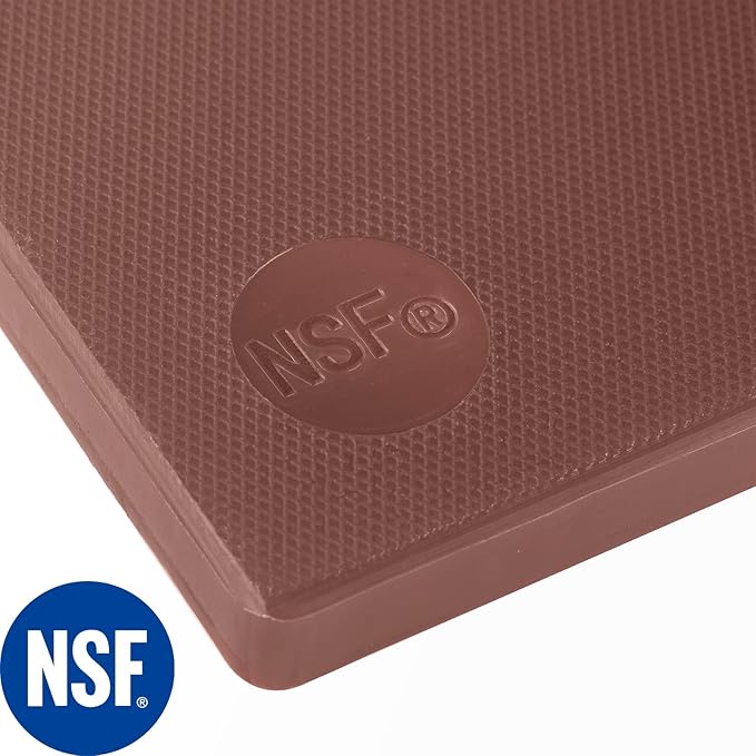 CURTA Cutting Boards for Kitchen, 24" x 18" x 0.5" Brown Color Coded Plastic Commercial Chopping Board Anti Slip Surface Dishwasher Safe