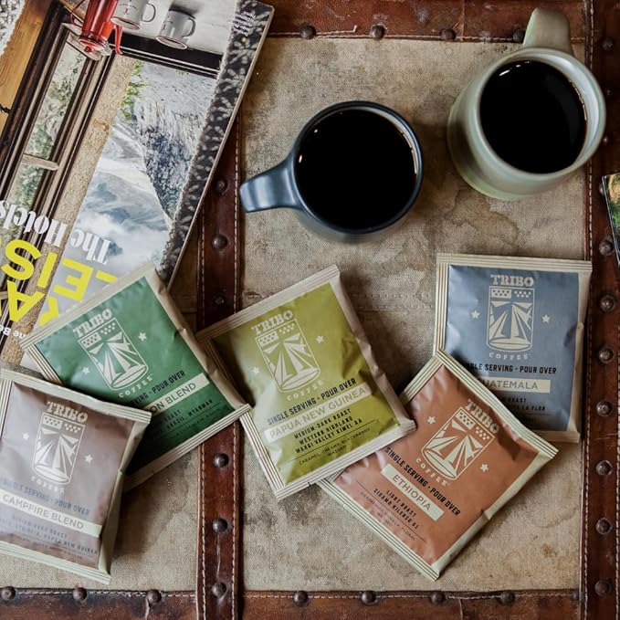 Tribo Coffee Single-Serve Portable Pour Over Drip Coffee - Guatemala Antigua - 10 Servings (Medium Roast)