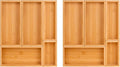 bamboo drawer organizer Set，expandable drawer dividers,wooden storage organizers,large trays for kitchen, bathroom,flatware,Tea Bag Organizer (2 X 5PCS Natural)