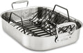 All-Clad Specialty Stainless Steel Roaster and Nonstick Rack 16x13x5 Inch Oven Broiler Safe 600F Roaster Pan, Pots and Pans, Bakeware, Turkey, Silver