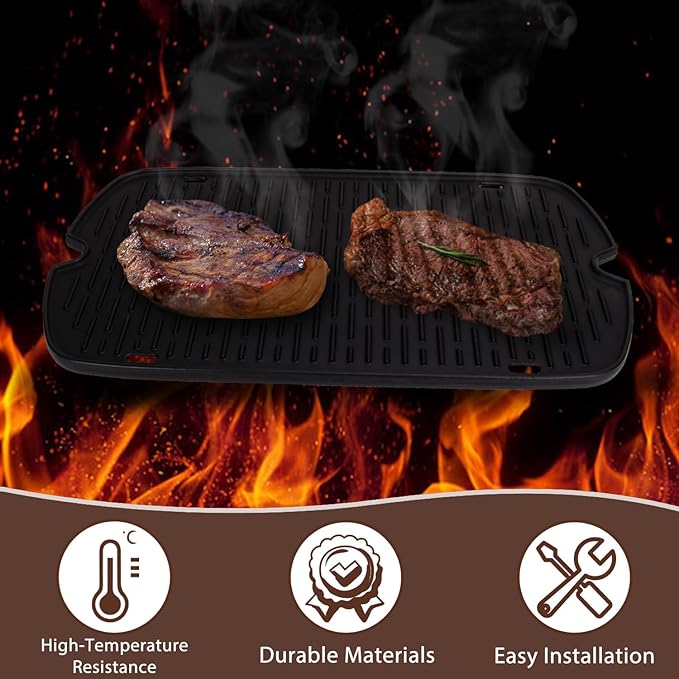 Griddle for Weber Traveler Grill 9010001 9020001 9030001, 7034 Cast Iron Griddle Insert Replacement Parts for Weber Traveler 9013001 9011701 Flat Top Griddle Accessories with Carry Bag