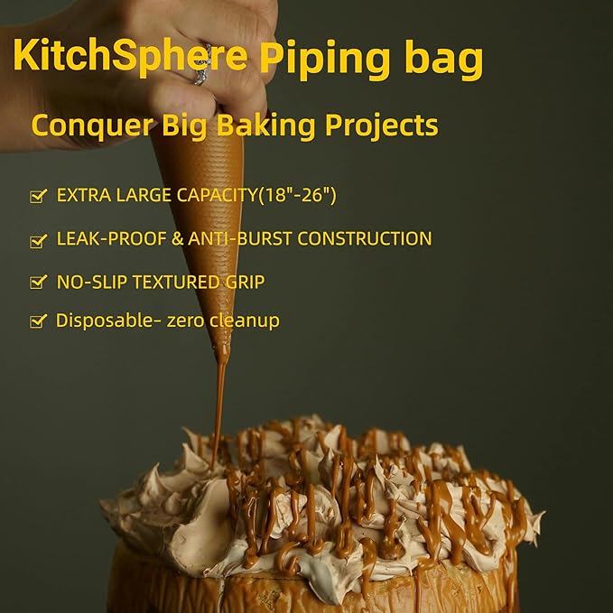L 18 Inch Large Piping Bags,100 Pack Disposable Pastry Bags,Thick Anti-Burst Icing Piping Pastry Bags For Frosting Decorating Cake Cupcake Cookie (L 18 Inch-100 Pack)