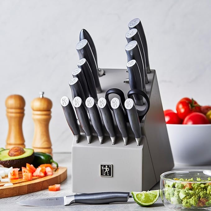 HENCKELS Graphite Razor-Sharp 18-pc Knife Block Set, German Engineered Informed by 100+ Years of Mastery