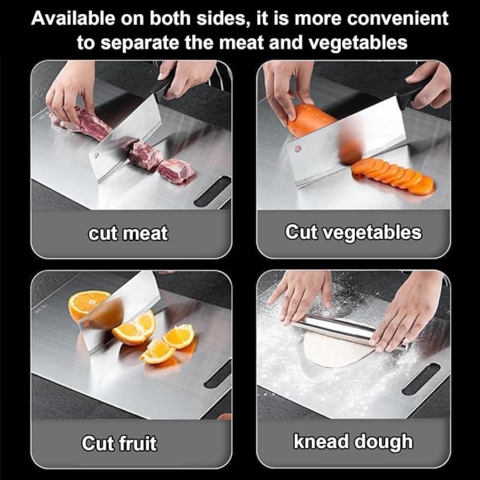 Katuchef Titanium Cutting Board,2026 New 100% Pure Titanium Cutting Boards for Kitchen,Non toxic Doubld-Side Durable Chopping Boards, Easy to Clean and Store(1PC-M:13.38 * 9.05)