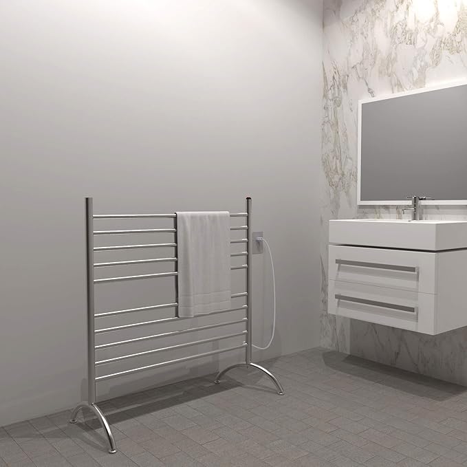 Amba Solo 33" Freestanding 10 Bar Towel Warmer in Brushed