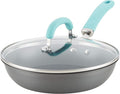 Rachael Ray Create Delicious Deep Hard Anodized Nonstick Frying Pan / Fry Pan / Hard Anodized Skillet - 10.25 Inch, Gray