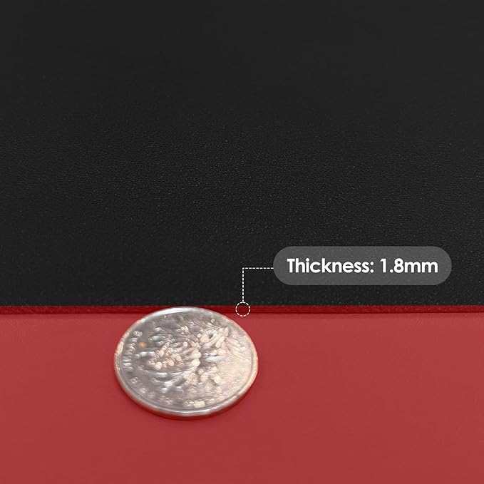 Leather Table Cover,1.8mm Thick,42x78 Inch Table Protector,Table Protector for Dining Room Table,Dining Table Cover,Table Cover Protector,Table Top Protector(Black+Wine Red,42x78)