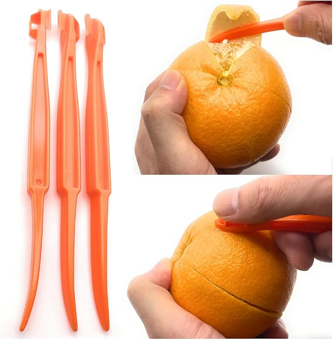 Orange Peeler, Orange Peeler Tool, Citrus Peeler Tool - Cut into Rind EASIER & Peeling Rind off Oranges, Kitchen Gadget Must Have, 3 Pack