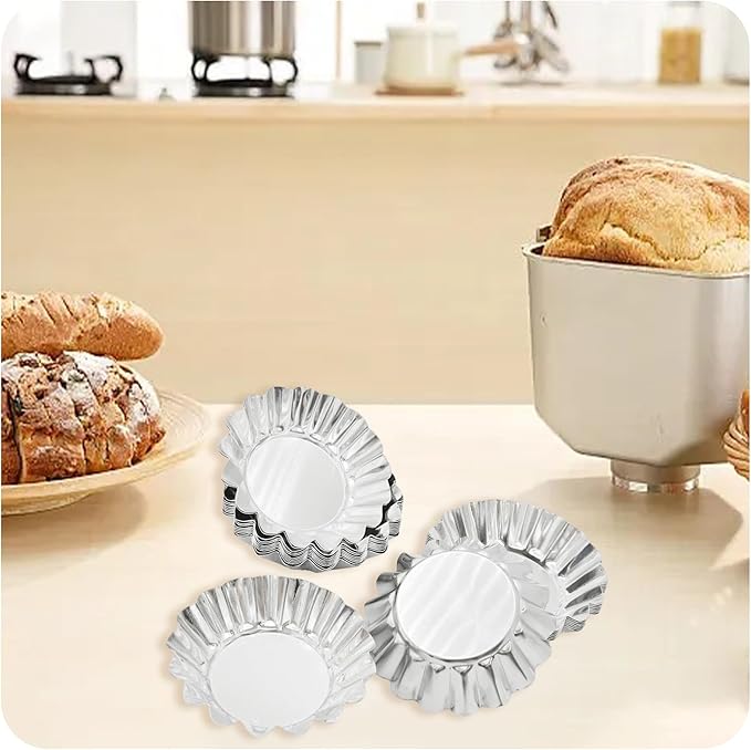 pson 20Pcs 2.75 Inch Egg Tart Molds, Non-Stick Aluminum Mini Tart Pans for Baking Tarts, Pies, Cupcakes, Muffins, Pudding, and Desserts