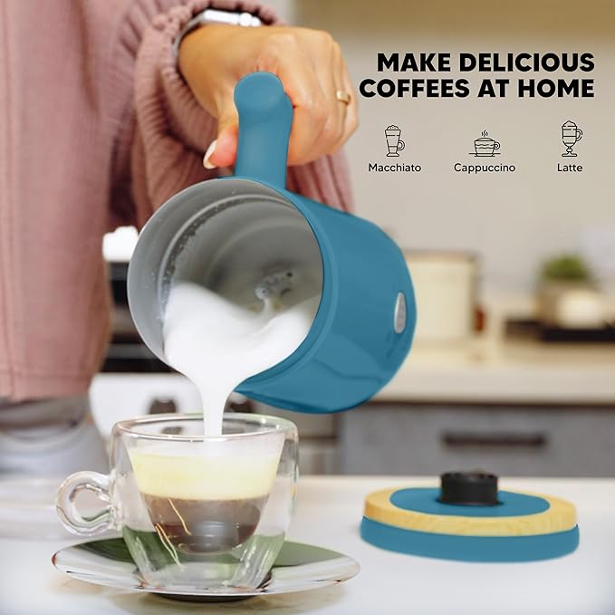 Starument Electric Milk Frother - Automatic Milk Foamer & Heater for Coffee, Latte, Cappuccino, Other Creamy Drinks - 4 Settings for Cold Foam, Airy Milk Foam, Dense Foam & Warm Milk - Easy to Use
