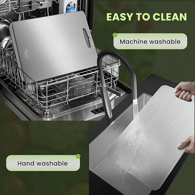 New Titanium Cutting Board-100% Pure Titanium Cutting Boards For Kitche,Easy to clean, Double-sided food-grade Cutting Board For Meats, Fruits And Vegetables (15 * 11)