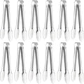 Serving Tongs, Stainless Steel Kitchen Cooking Food Buffet Mini Salad Appetizer Tong Small, Set of 12